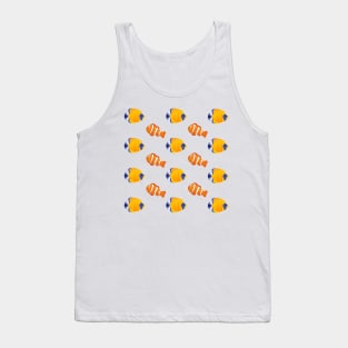 Yellow, blue and orange fish pattern Tank Top